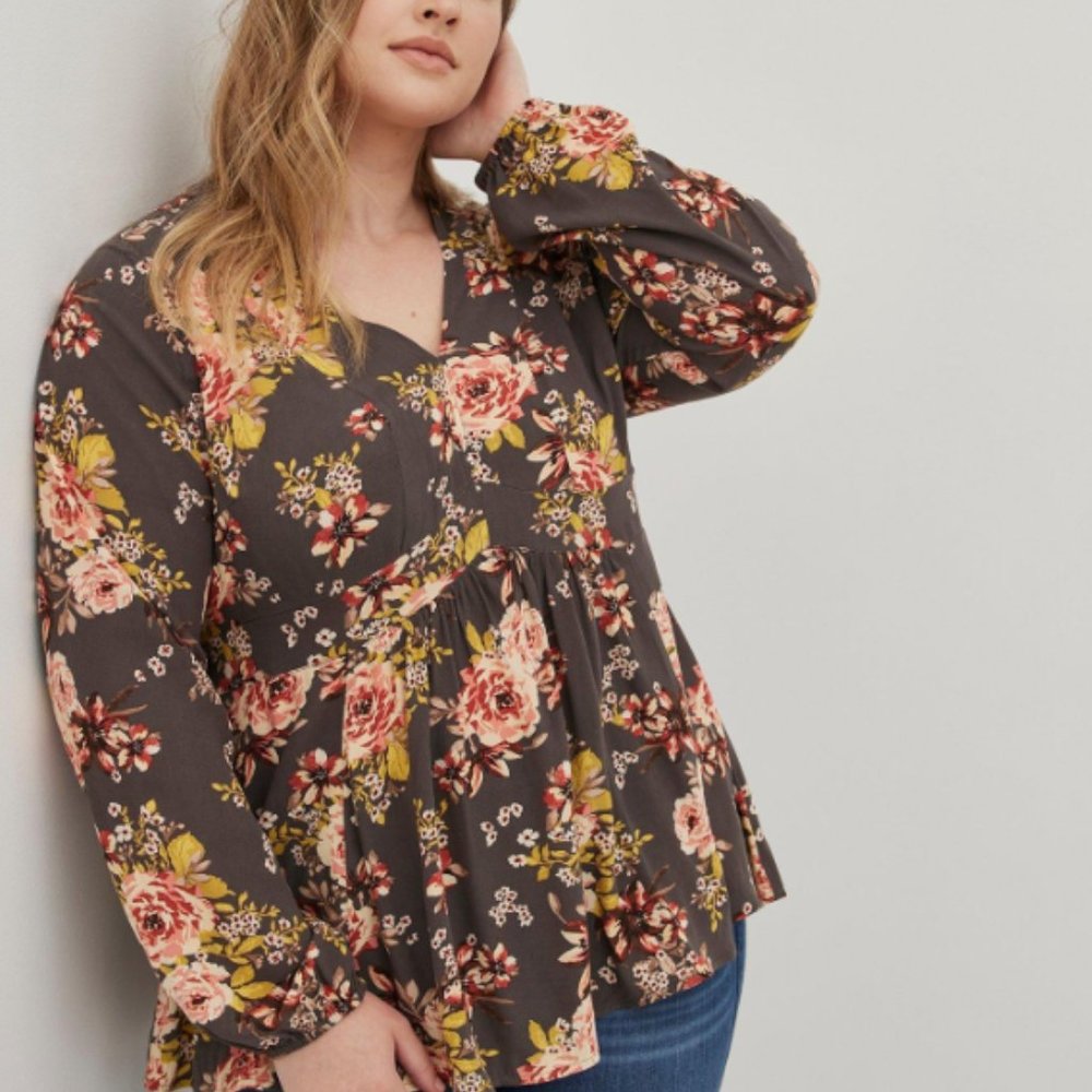 Torrid Babydoll Rayon Crepe Top 2X